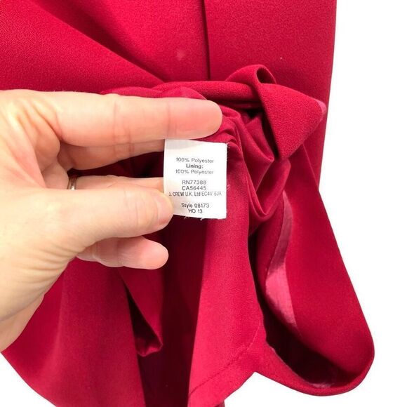 J. Crew Crepe short-sleeve dress Size 4 Red Sheath Career - Picture 10 of 10
